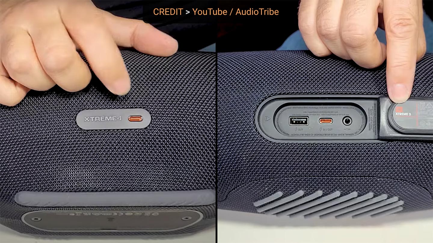 photo of jbl xtreme 4 vs xtreme 3 hardware changes