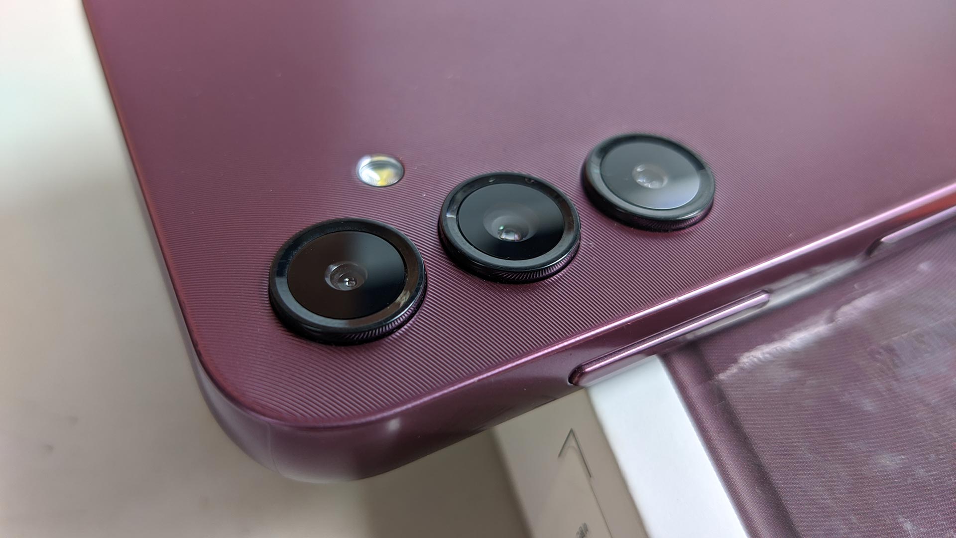 photo of samsung galaxy a14 5g smartphone's back triple camera setup