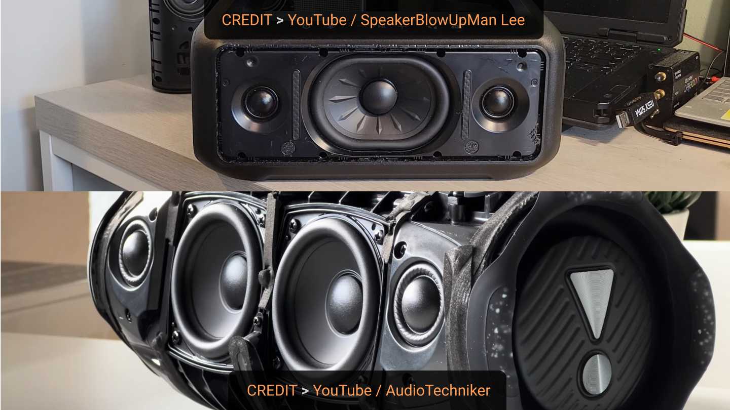 photo of Soundcore Boom 2 vs jbl xtreme 4 speaker teardown
