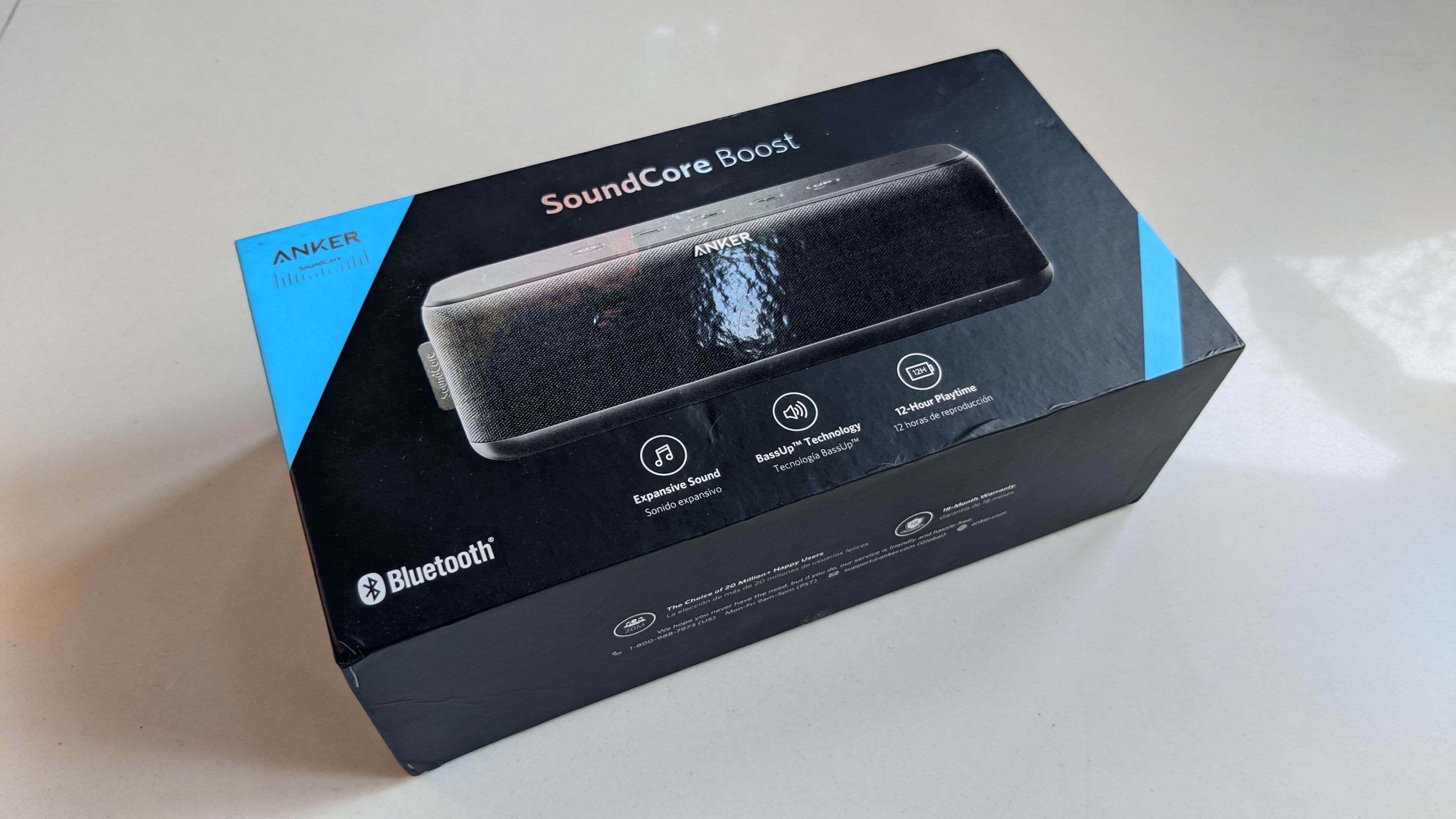 picture of anker soundcore boost speaker's packaging box