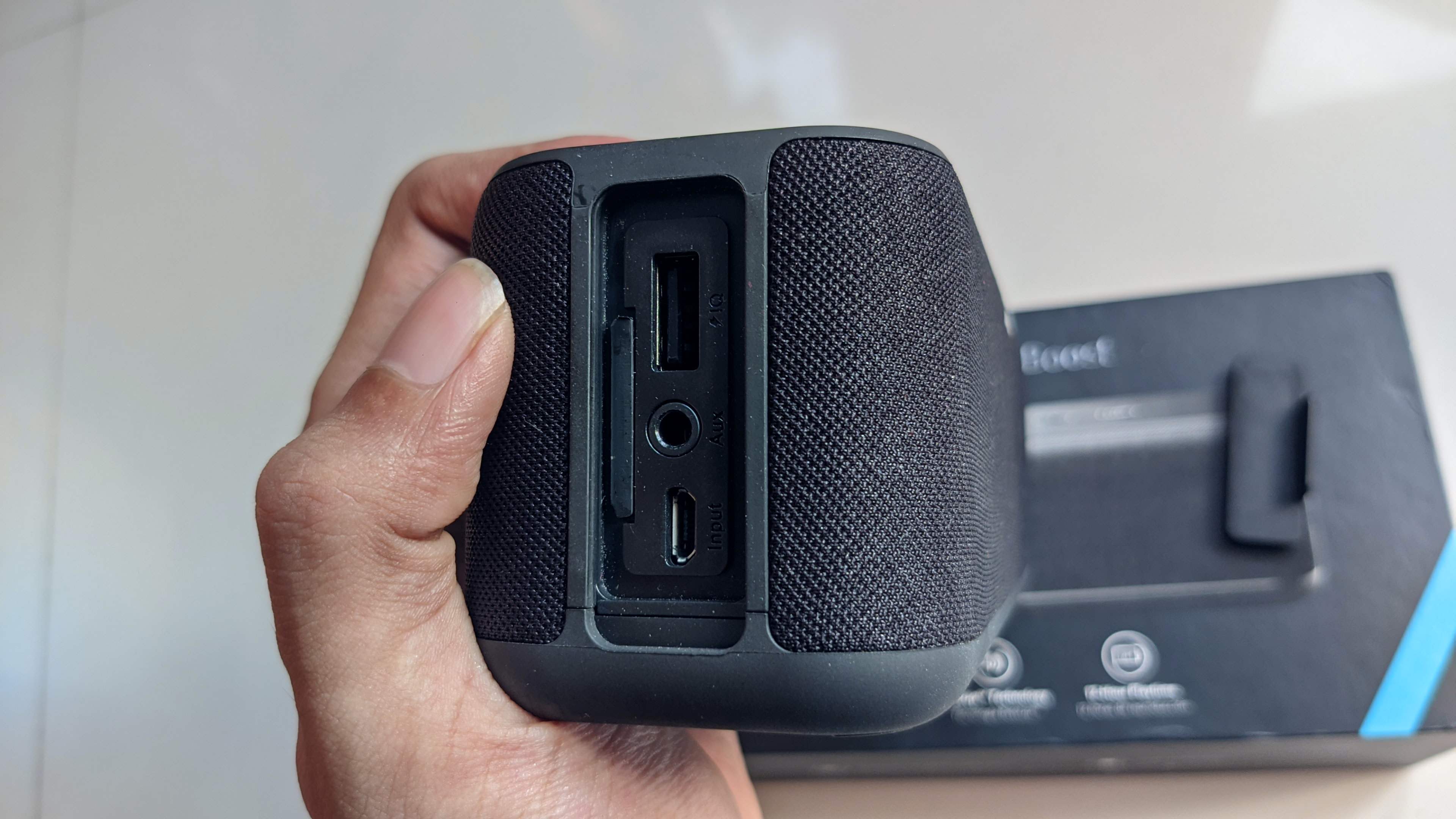 picture of soundcore boost speaker's charging ports