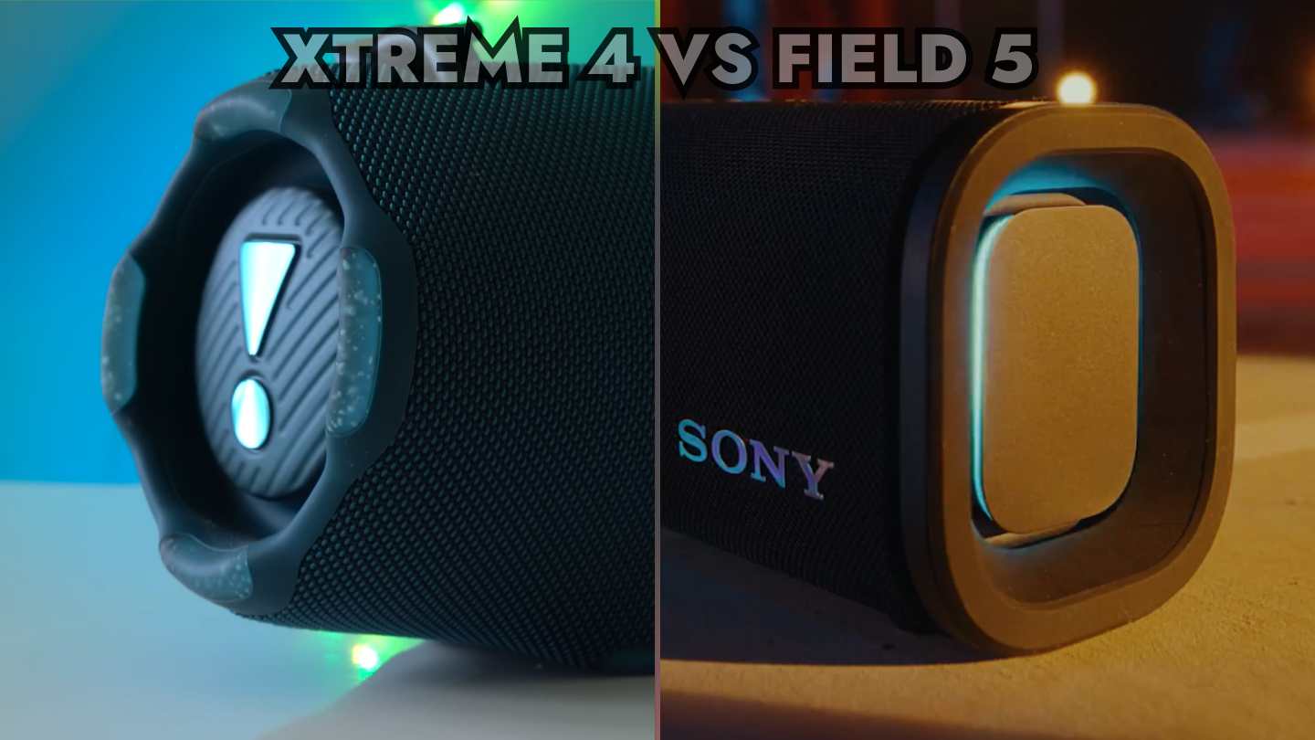jbl xtreme 4 and sony ult field 5 speaker side by side