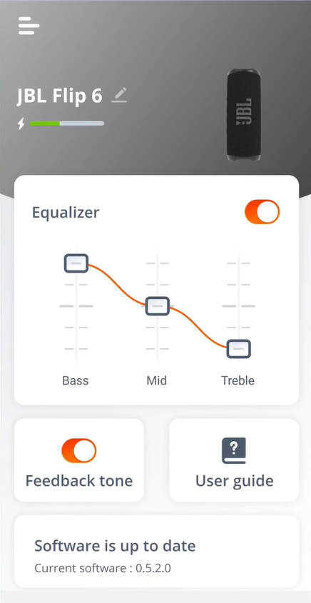 custom eq in the JBL connect app