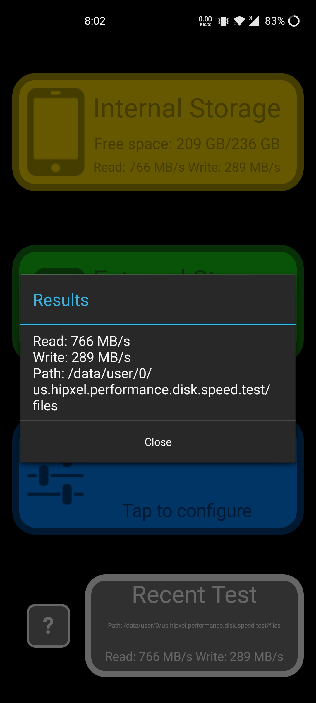OnePlus Nord memory speed test