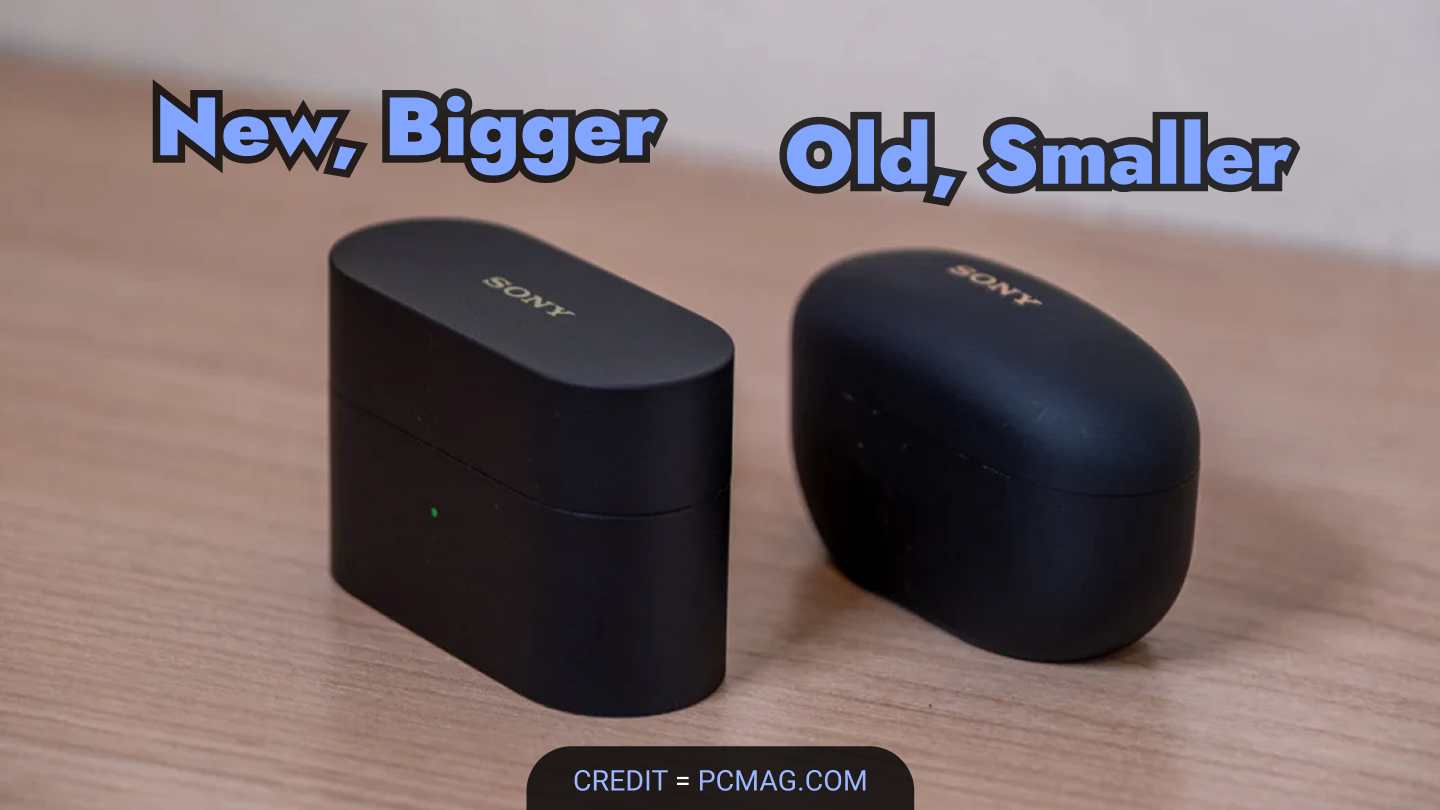 sony WF-1000XM6 vs WF-1000XM5 buds' cases side by side