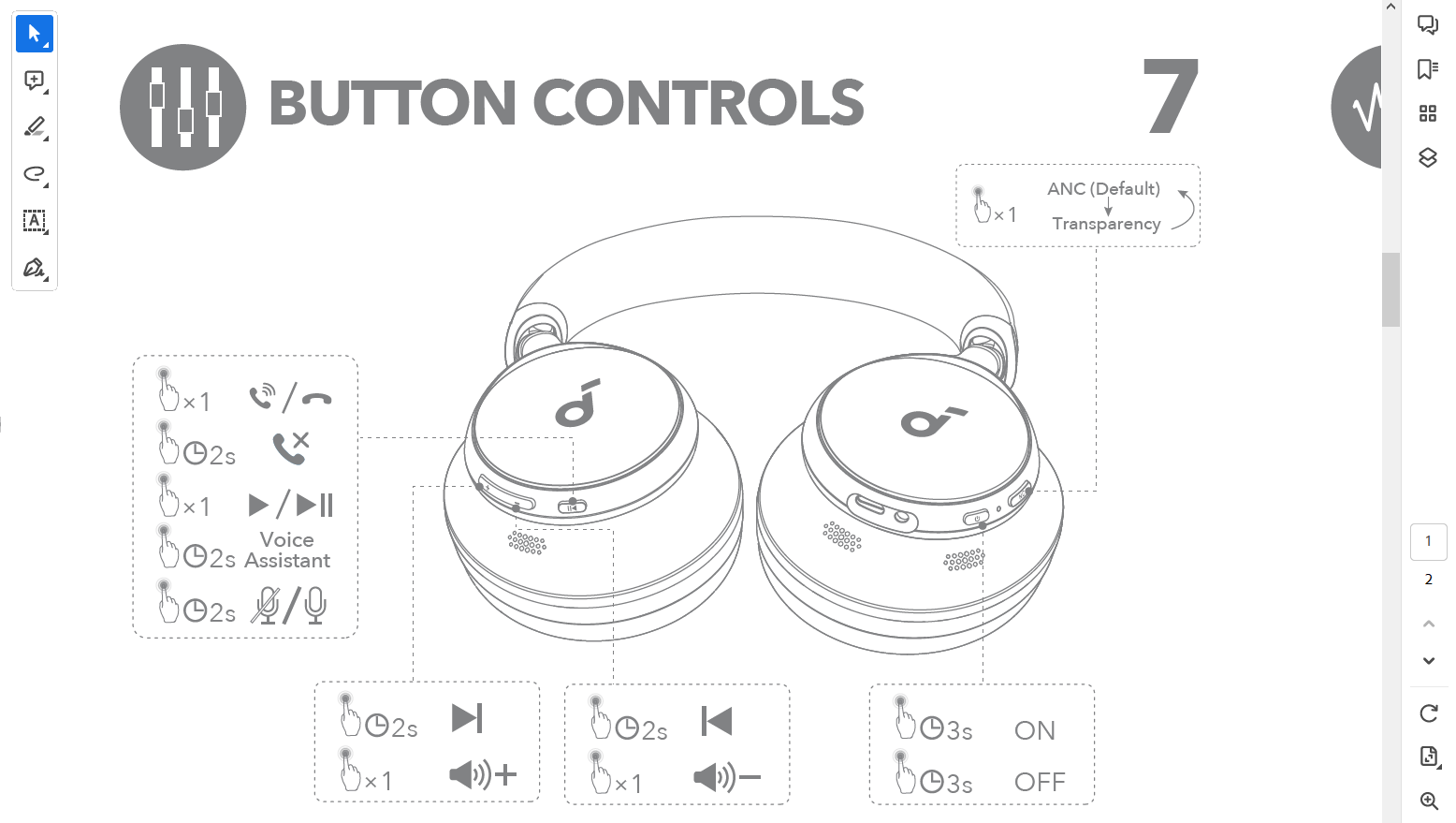 photo of soundcore space one user manual